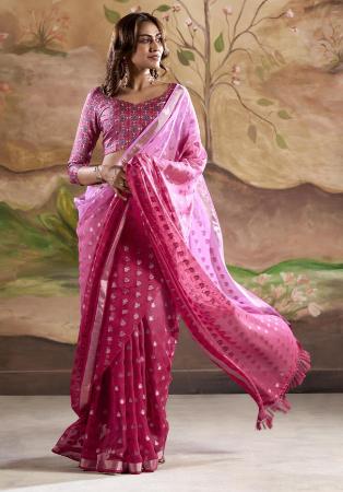 Picture of Appealing Georgette Deep Pink Saree