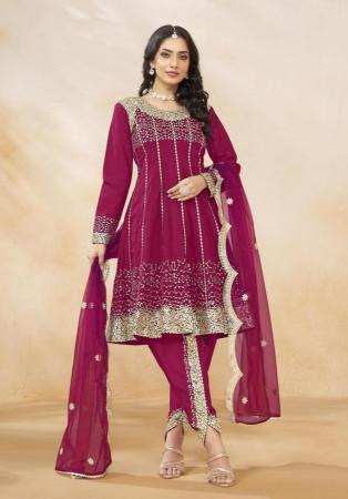 Picture of Classy Silk Pink Straight Cut Salwar Kameez