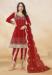 Picture of Excellent Silk Fire Brick Straight Cut Salwar Kameez