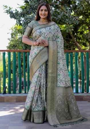 Picture of Amazing Silk Light Slate Grey Saree