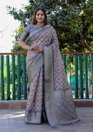 Picture of Enticing Silk Light Slate Grey Saree