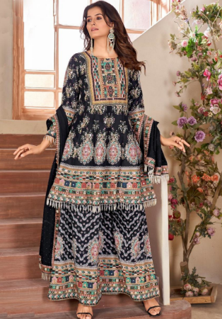 Picture of Delightful Cotton Black Readymade Salwar Kameez