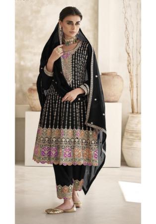 Picture of Beauteous Chiffon Black Anarkali Salwar Kameez