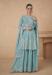 Picture of Chiffon Cadet Blue Straight Cut Salwar Kameez