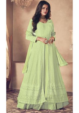 Picture of Georgette Dark Sea Green Anarkali Salwar Kameez