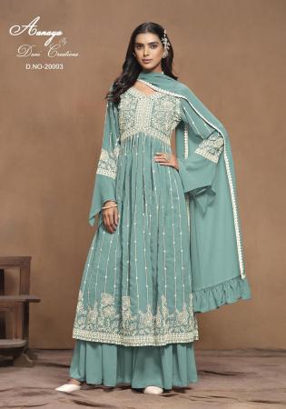 Picture of Georgette Light Slate Grey Anarkali Salwar Kameez