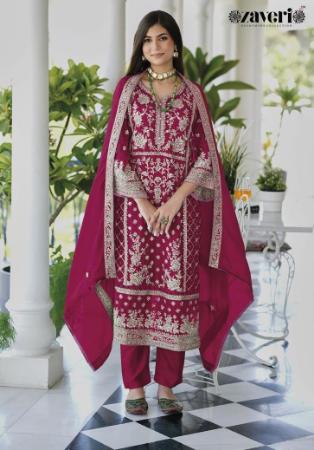 Picture of Good Looking Organza Saddle Brown Readymade Salwar Kameez