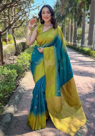 Picture of Alluring Silk Teal Saree