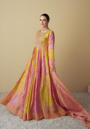 Picture of Taking Chiffon Golden Rod Anarkali Salwar Kameez