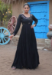 Picture of Good Looking Rayon Black Party Wear Gown