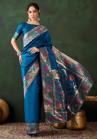 Picture of Taking Silk Teal Saree