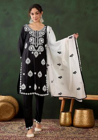 Picture of Admirable Rayon Black Readymade Salwar Kameez