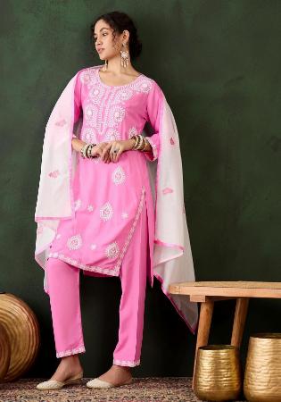 Picture of Rayon Pale Violet Red Readymade Salwar Kameez