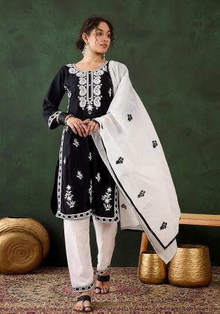 Picture of Graceful Rayon Black Readymade Salwar Kameez