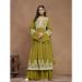 Picture of Georgette Golden Rod Straight Cut Salwar Kameez