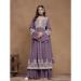 Picture of Georgette Medium Purple Straight Cut Salwar Kameez