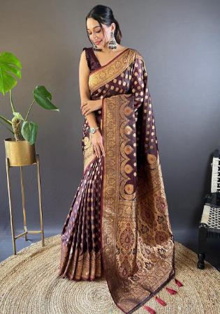 Picture of Sightly Satin & Silk Maroon Saree