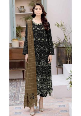 Picture of Alluring Georgette Black Straight Cut Salwar Kameez