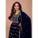 Picture of Ideal Silk Navy Blue Straight Cut Salwar Kameez