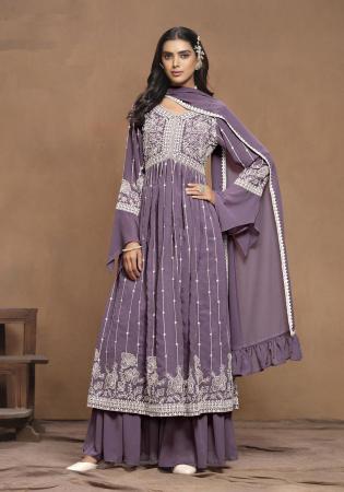 Picture of Excellent Georgette Violet Anarkali Salwar Kameez