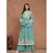 Picture of Resplendent Georgette Cadet Blue Anarkali Salwar Kameez