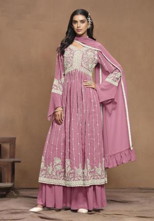 Picture of Georgette Pale Violet Red Anarkali Salwar Kameez