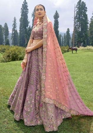 Picture of Amazing Silk Rosy Brown Lehenga Choli