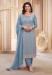 Picture of Georgette Slate Blue Straight Cut Salwar Kameez