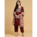 Picture of Lovely Cotton Maroon Readymade Salwar Kameez