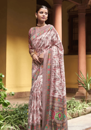 Picture of Appealing Silk Rosy Brown Saree