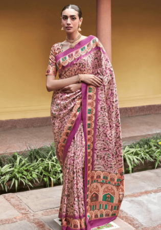 Picture of Comely Silk Rosy Brown Saree