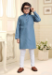 Picture of Lovely Cotton Cadet Blue Kids Kurta Pyjama