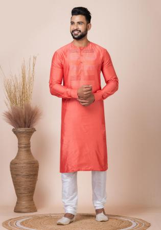 Picture of Ravishing Silk Salmon Kurtas