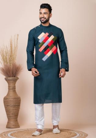 Picture of Charming Silk Sea Green Kurtas