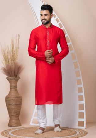 Picture of Splendid Silk Red Kurtas