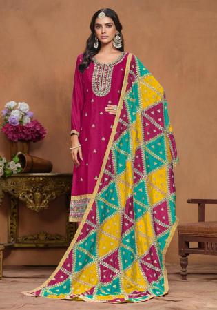 Picture of Admirable Chiffon Pink Straight Cut Salwar Kameez