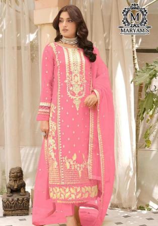 Picture of Organza Light Pink Straight Cut Salwar Kameez