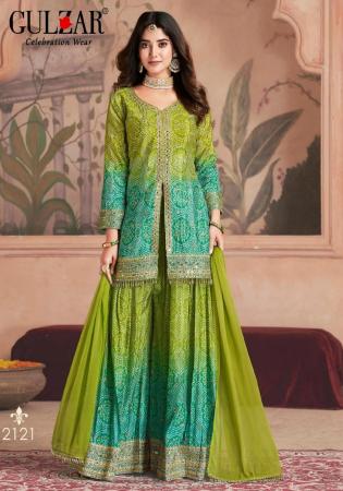 Picture of Chiffon Dark Khaki Straight Cut Salwar Kameez