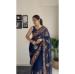 Picture of Charming Georgette Midnight Blue Saree