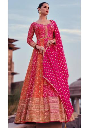 Picture of Nice Georgette Fire Brick Anarkali Salwar Kameez