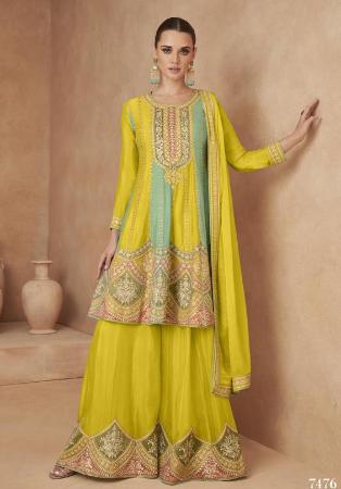 Picture of Nice Chiffon Golden Rod Anarkali Salwar Kameez