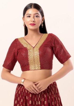 Picture of Fine Chiffon Maroon Designer Blouse