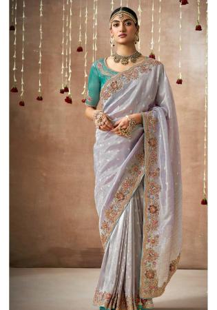 Picture of Stunning Silk Dark Grey Saree