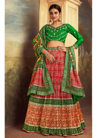 Picture of Wonderful Satin & Silk Brown Lehenga Choli