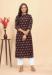 Picture of Pleasing Rayon Dark Olive Green Kurtis & Tunic