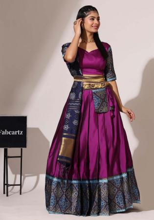 Picture of Taking Silk Fuchsia Lehenga Choli