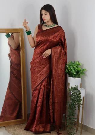 Picture of Statuesque Silk Maroon Saree