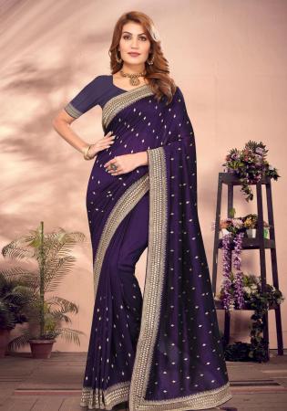 Picture of Splendid Georgette Purple Saree