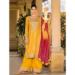 Picture of Graceful Chiffon Yellow Straight Cut Salwar Kameez