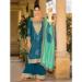 Picture of Superb Chiffon Teal Straight Cut Salwar Kameez